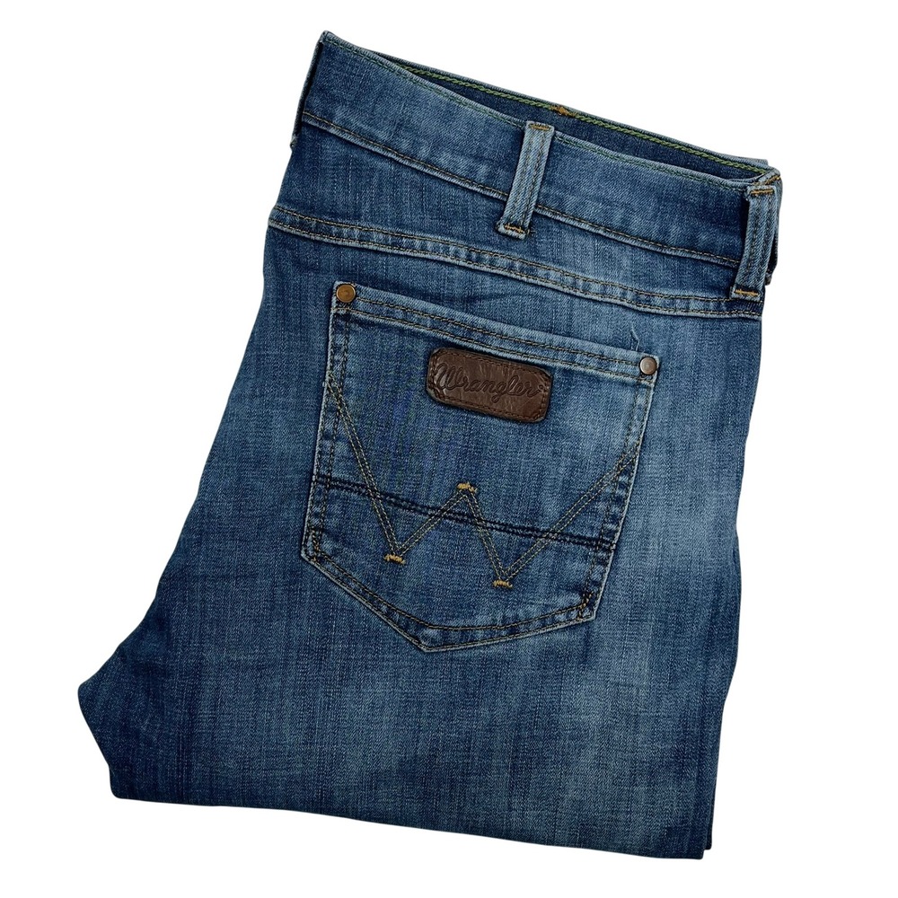 Wrangler Retro Slim Straight Jeans Mens 38x34 (Fits 40x33) Medium Wash Denim